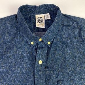 (sold)Kennington Short Sleeve Button Cotton Shirt Blue
